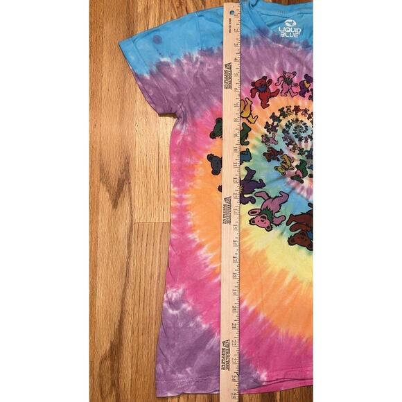 Grateful Dead Shirt Liquid Blue Spiral Bears Tie Dye Size Large - Picture 4 of 6